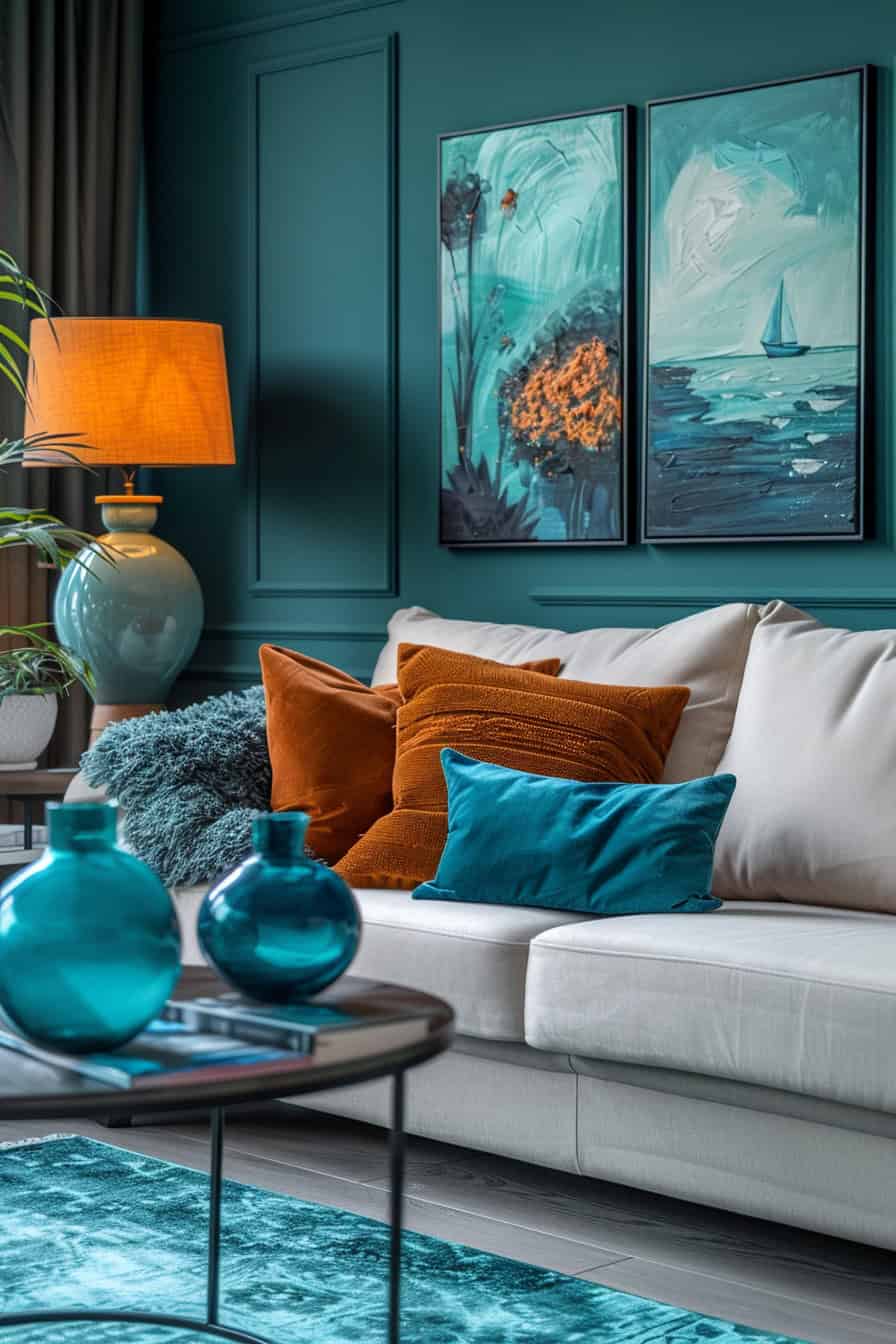 teal living room