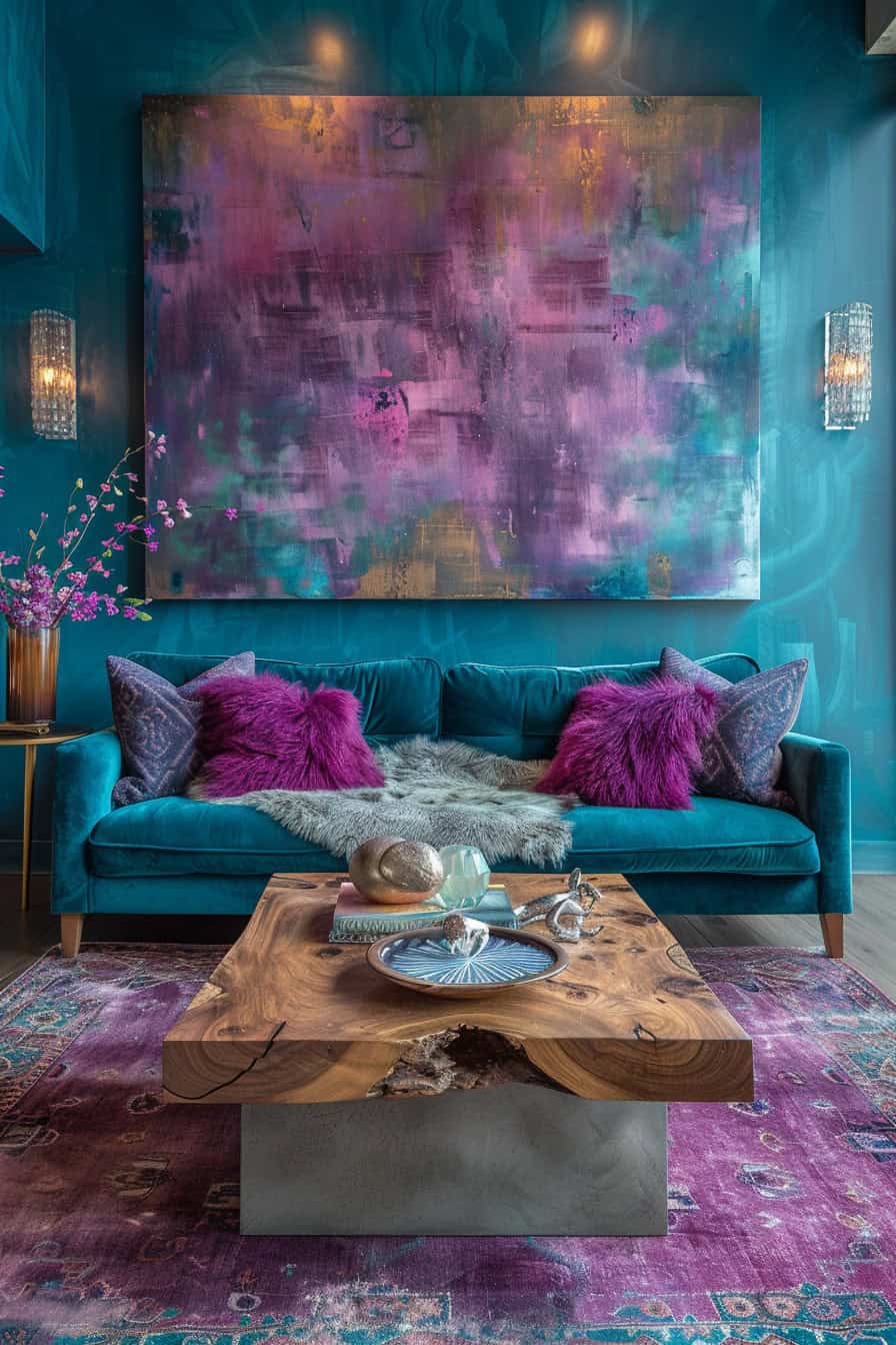 teal living room