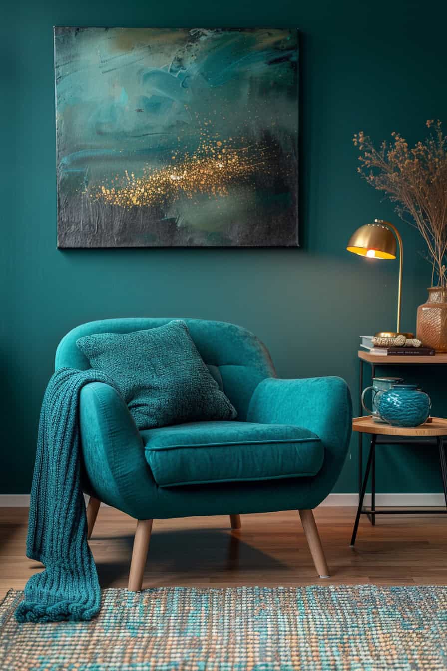 teal living room