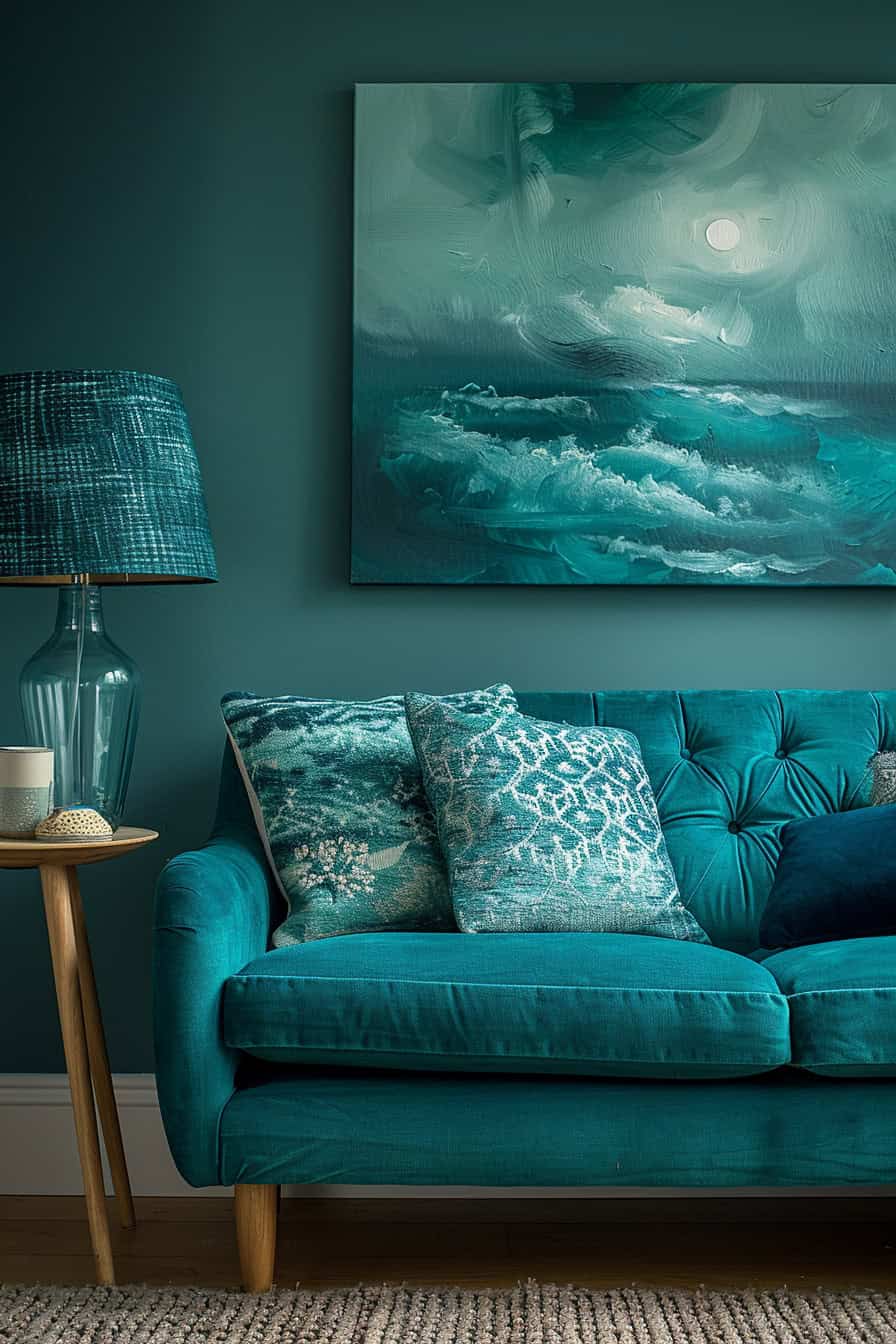 teal living room