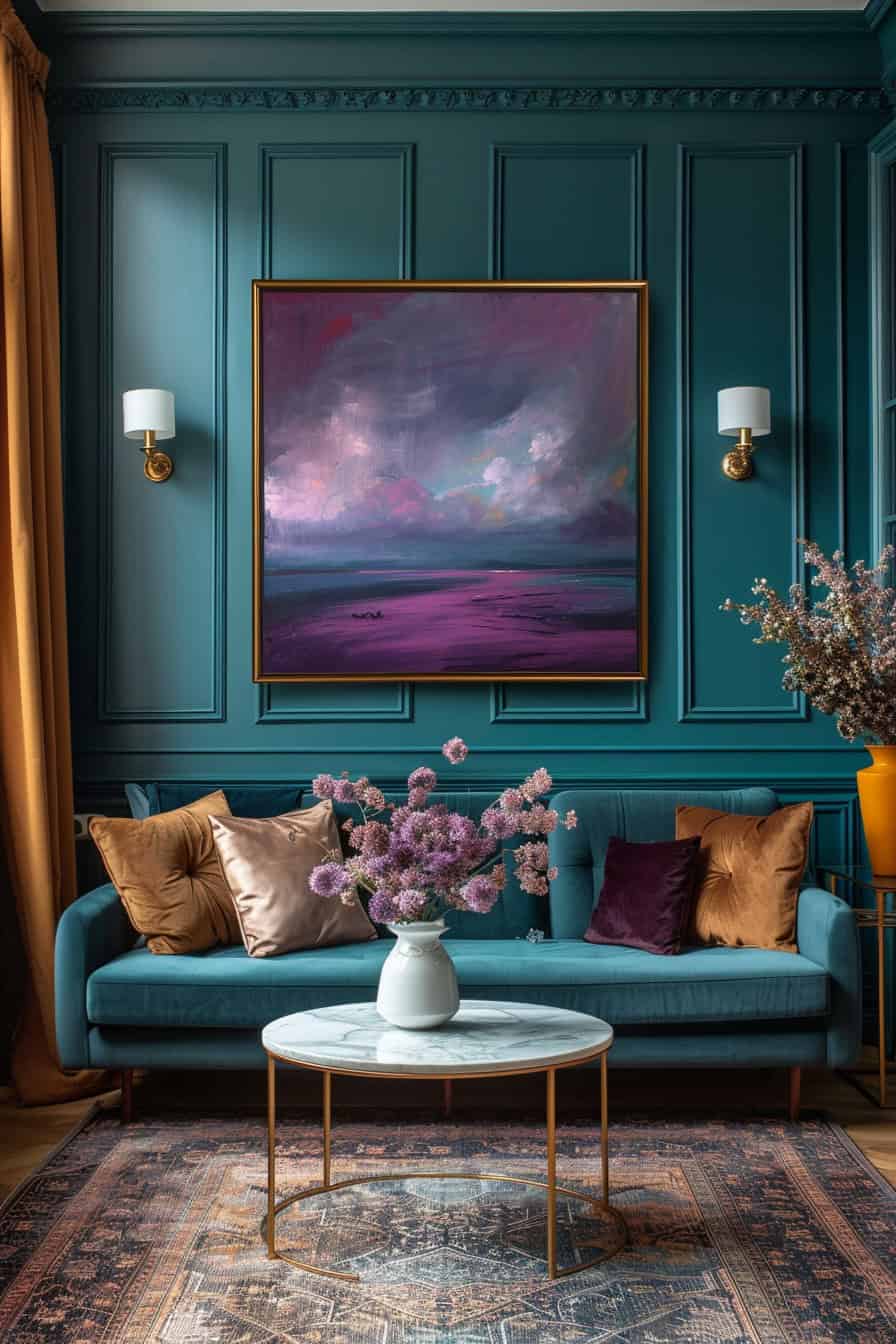 teal living room