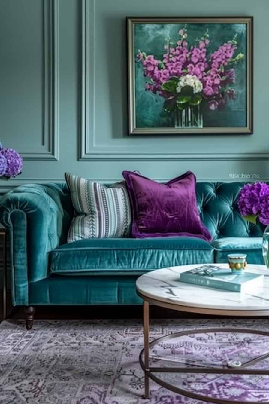 teal living room