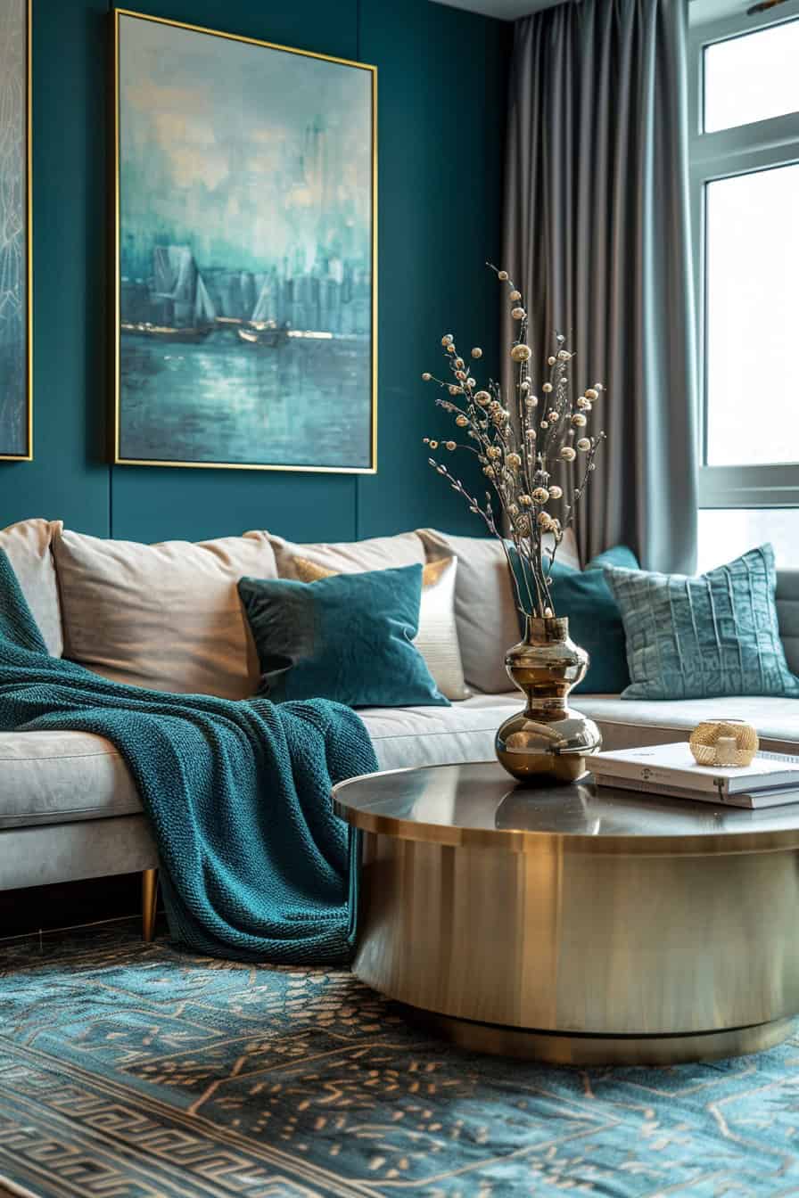 teal living room