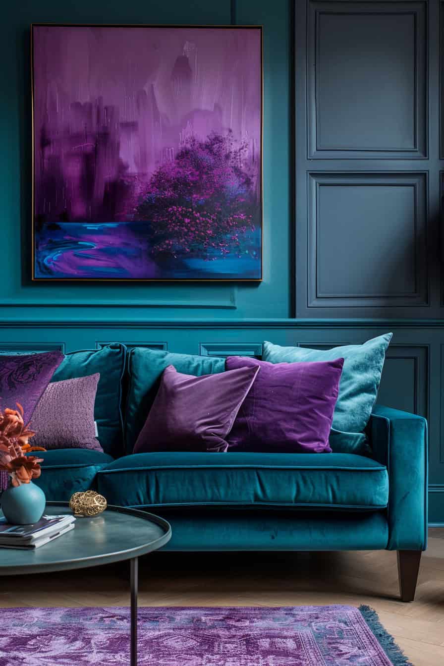 teal living room
