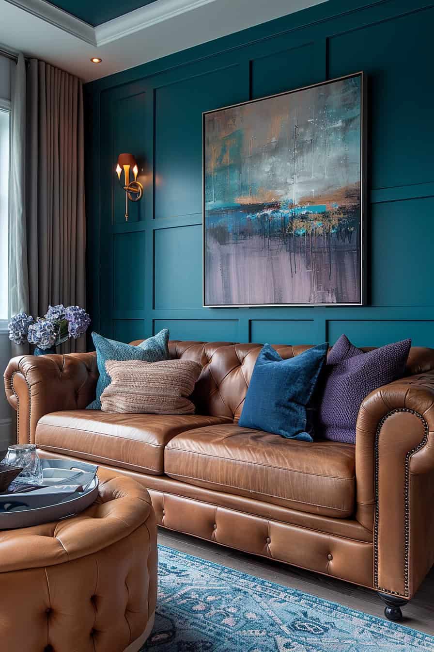 teal living room
