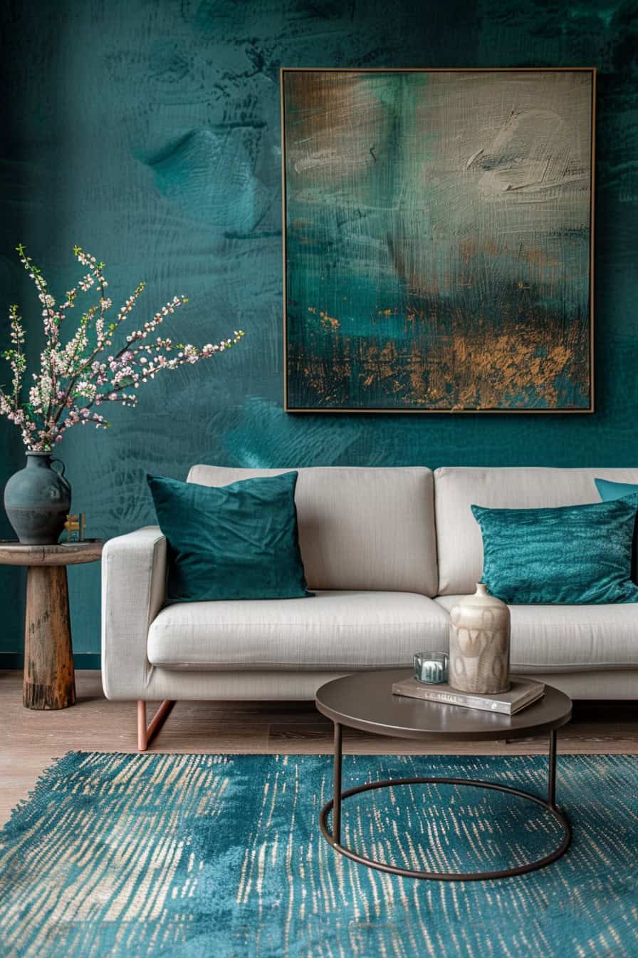 teal living room