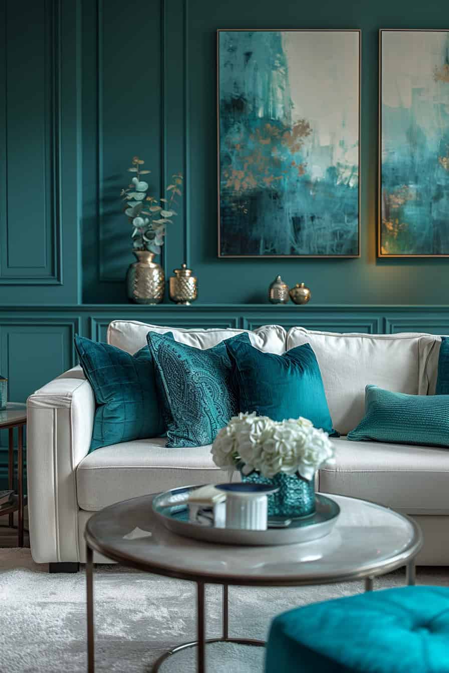 teal living room