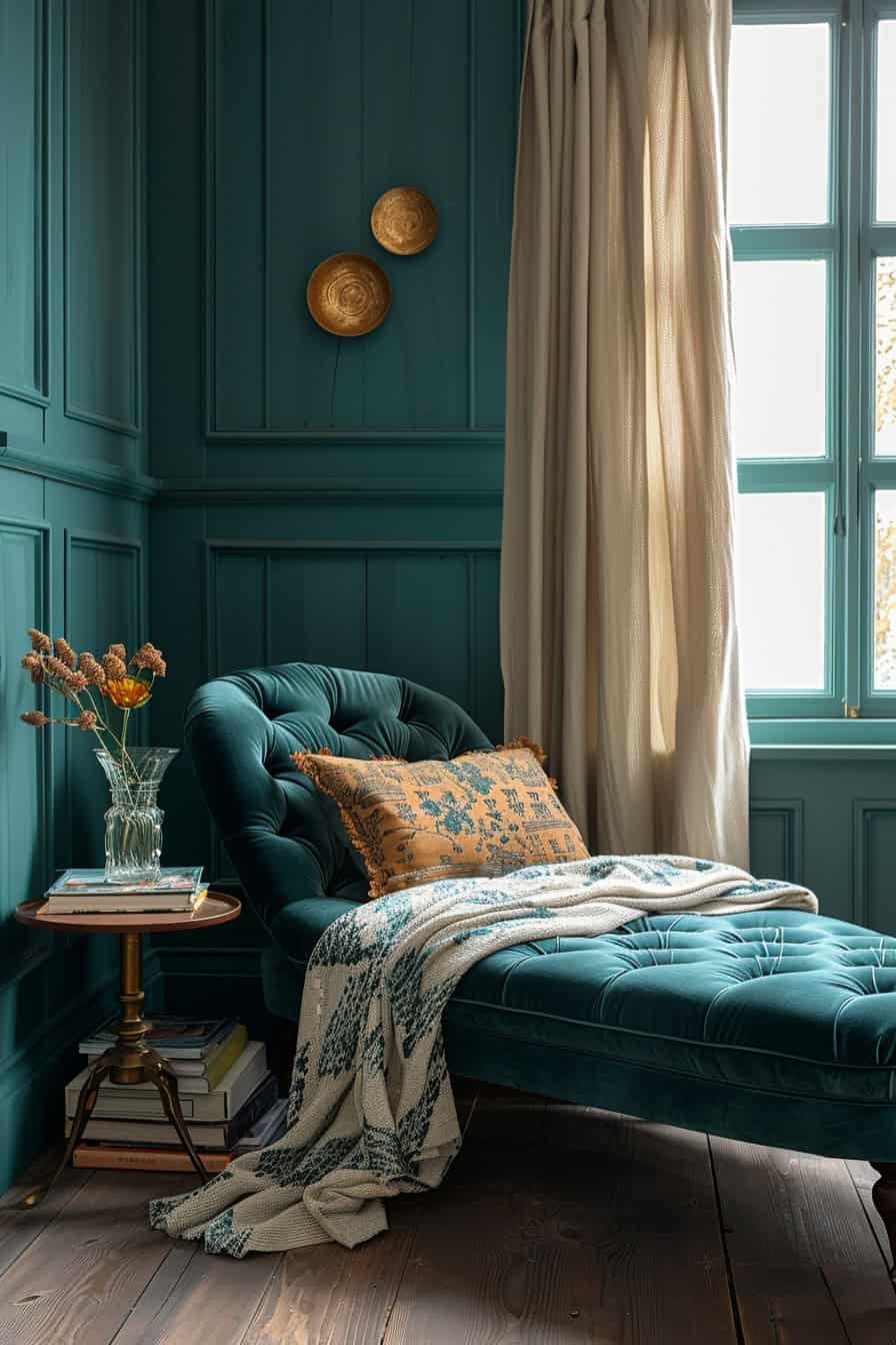 teal living room