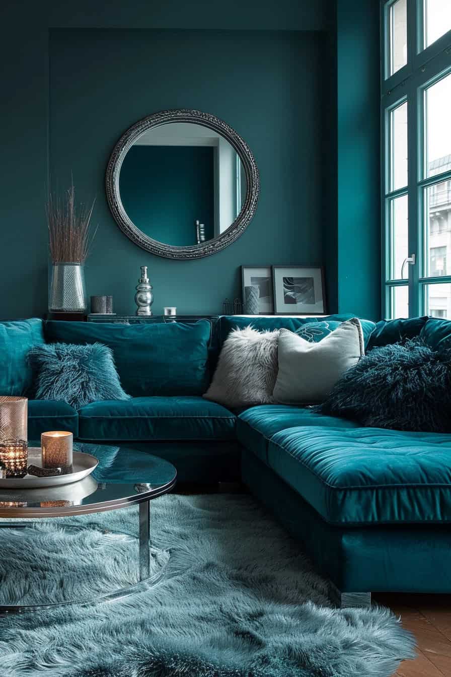 teal living room