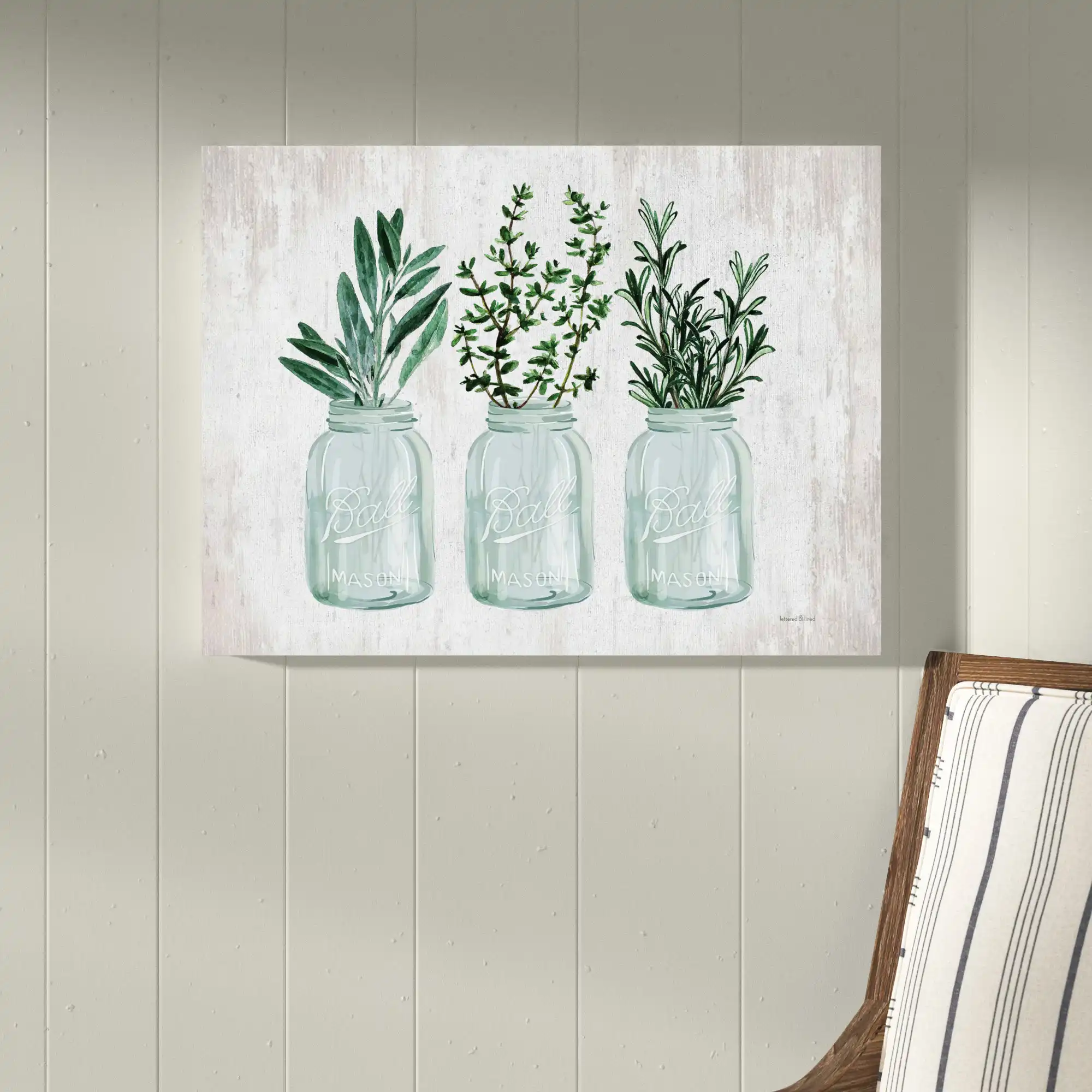 Herbs Trio - "Painting Print on Canvas"