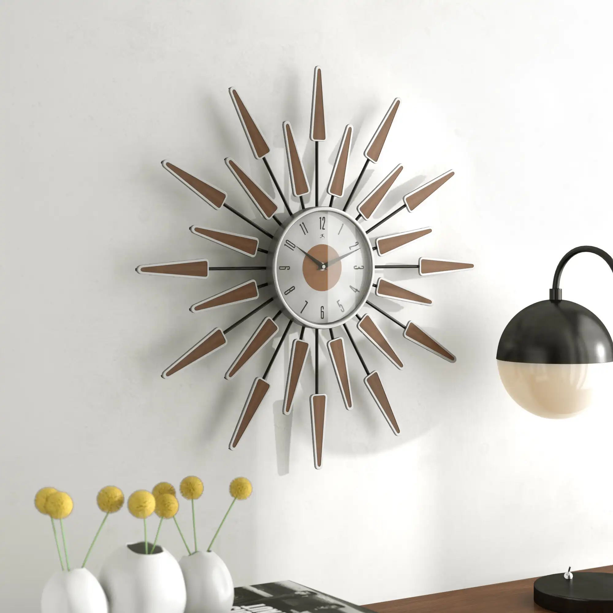 Midcentury/Modern Starburst Metal Wall Clock