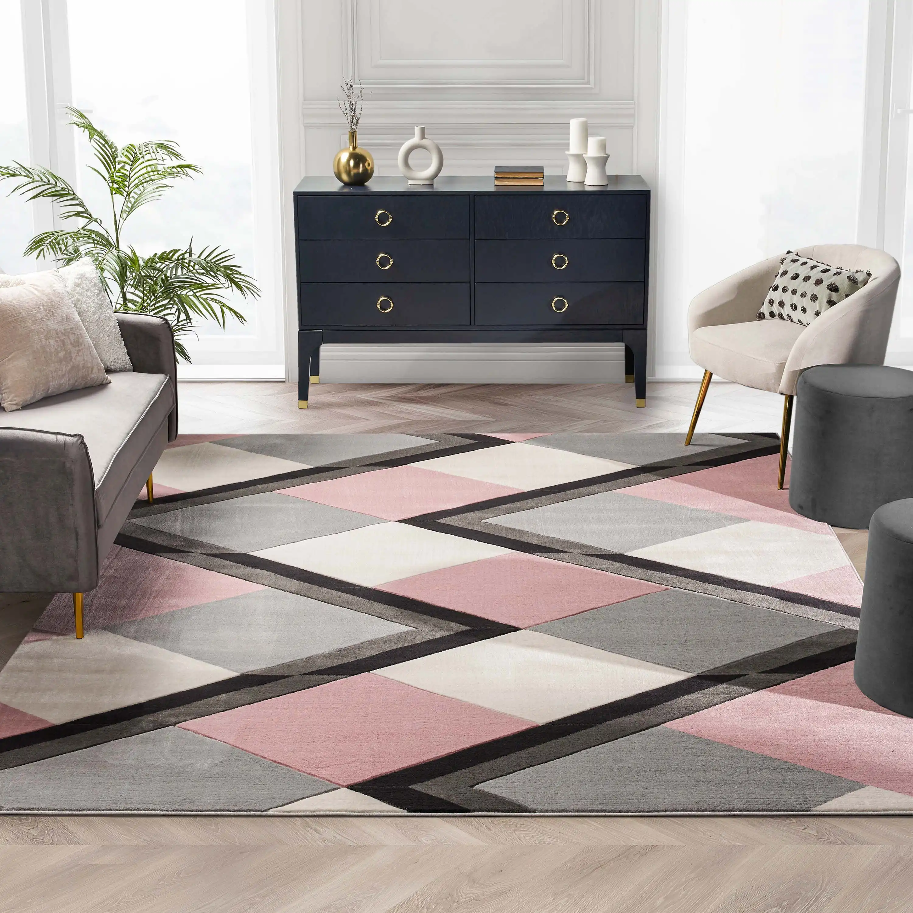 Well Woven Nora Blush Pink Modern Rug