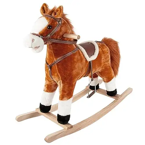 Kids Plush Ride-On Rocking Horse