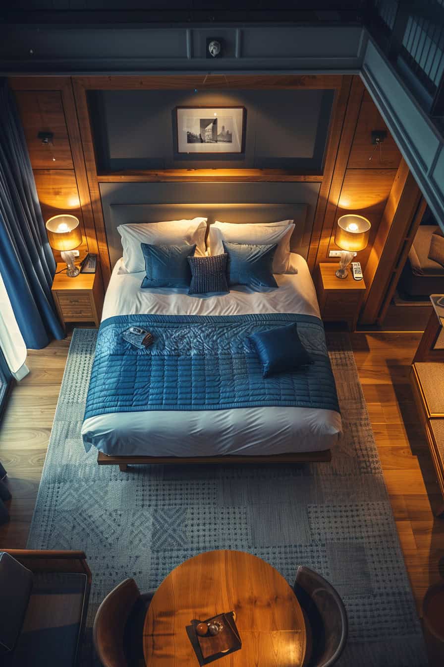 hotel style bedroom