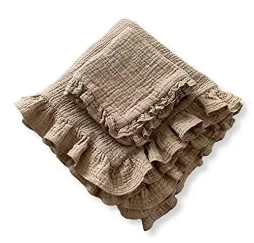 Organic Cotton Baby Blanket with Ruffleds