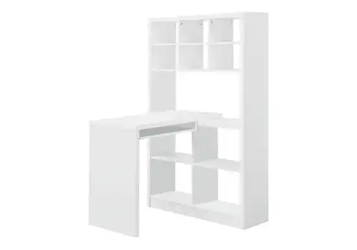 White Computer Desk with Storage