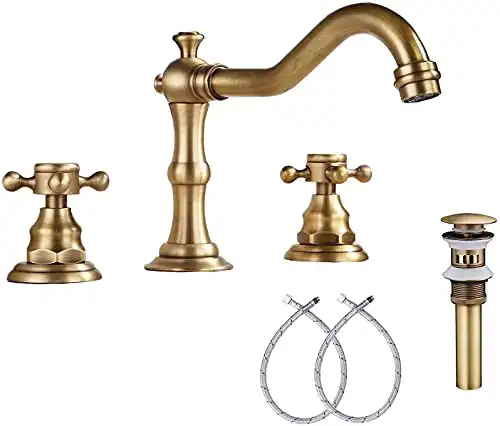 Widespread Bathroom Sink Faucet Antique Brass