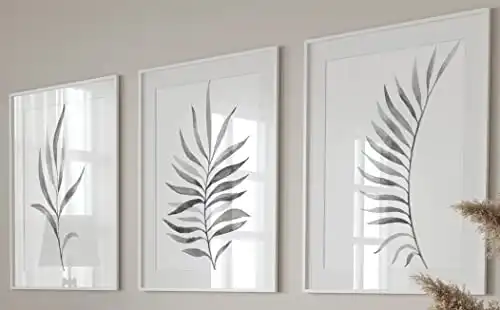 Gray Ferns Botanical Leaves Set