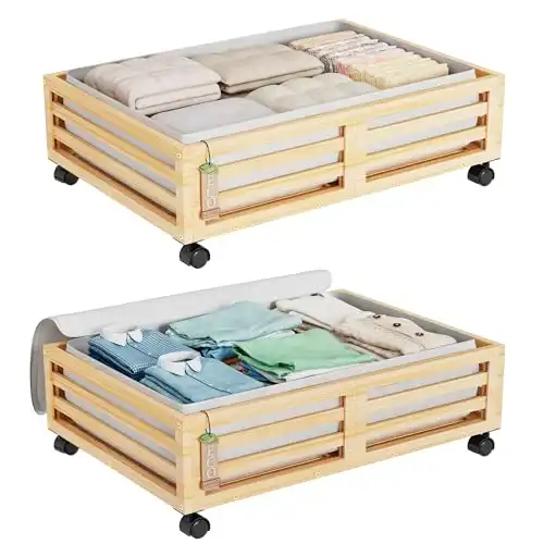 Bamboo Under Bed Storage Containers