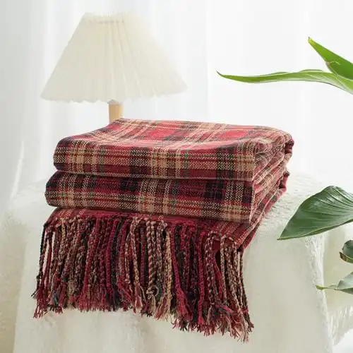 Chenille Plaid Throw Blanket