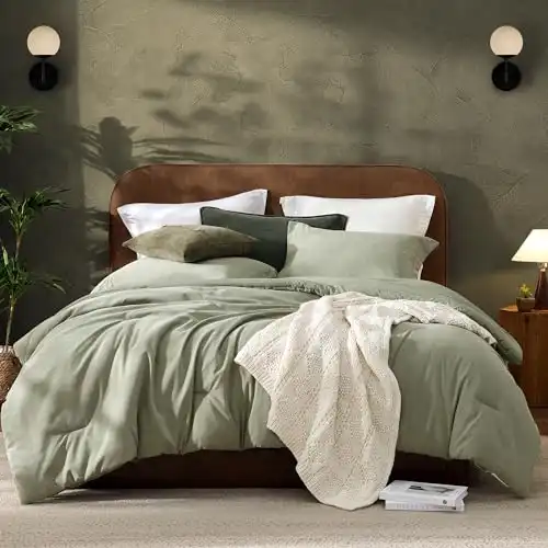Olive Green Queen Comforter Set