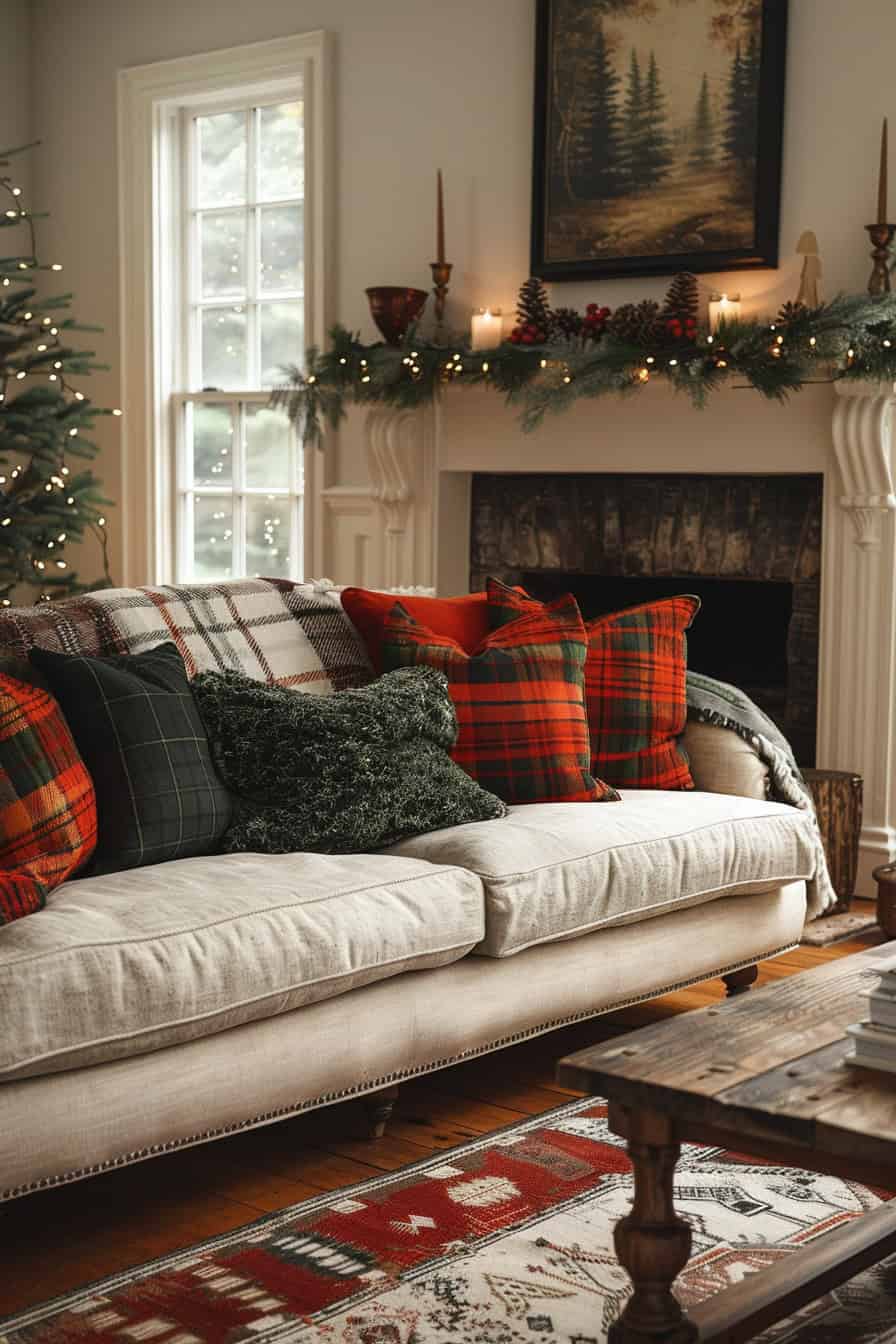 Decoração da sala de estar de Natal