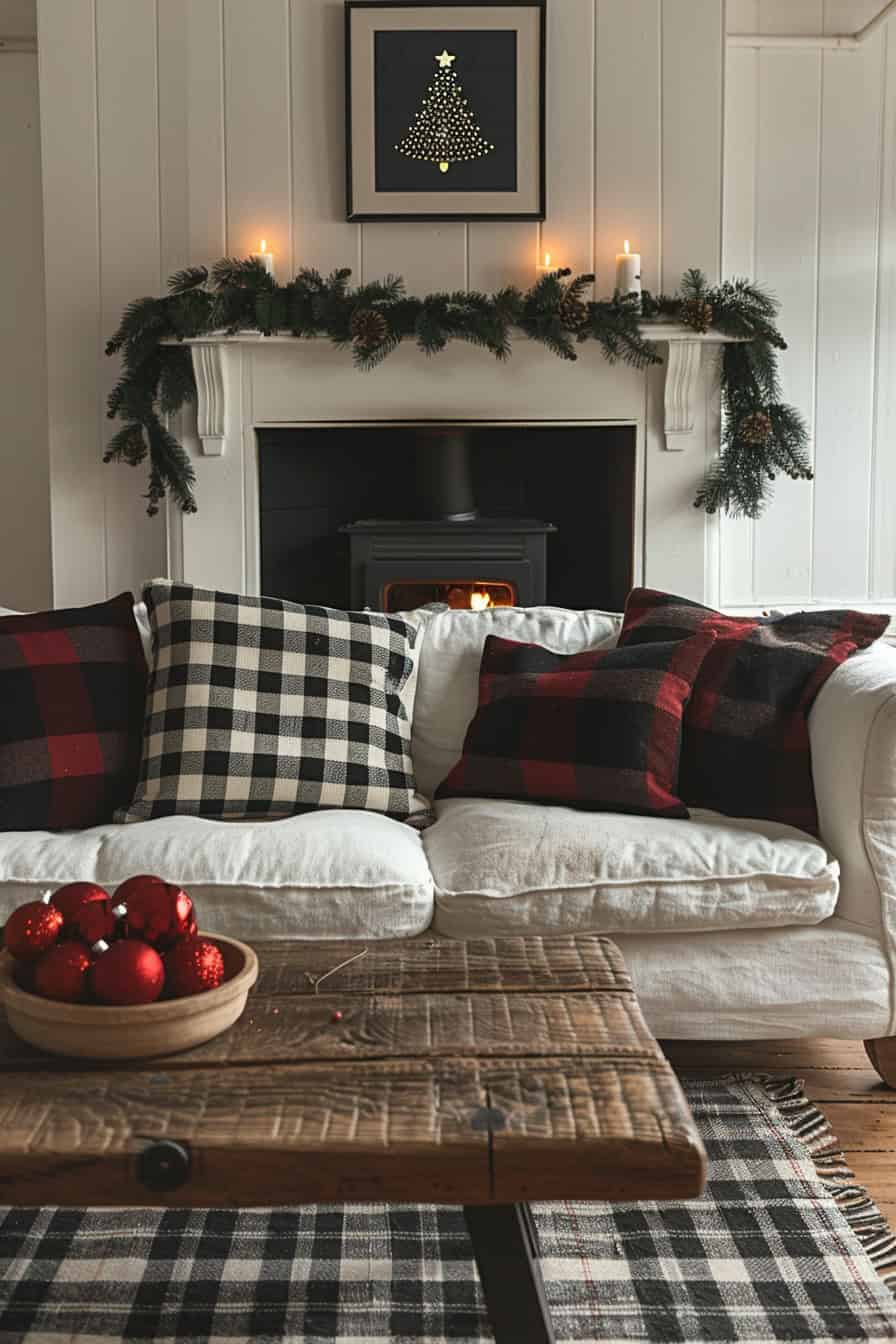 Decoração da sala de estar de Natal