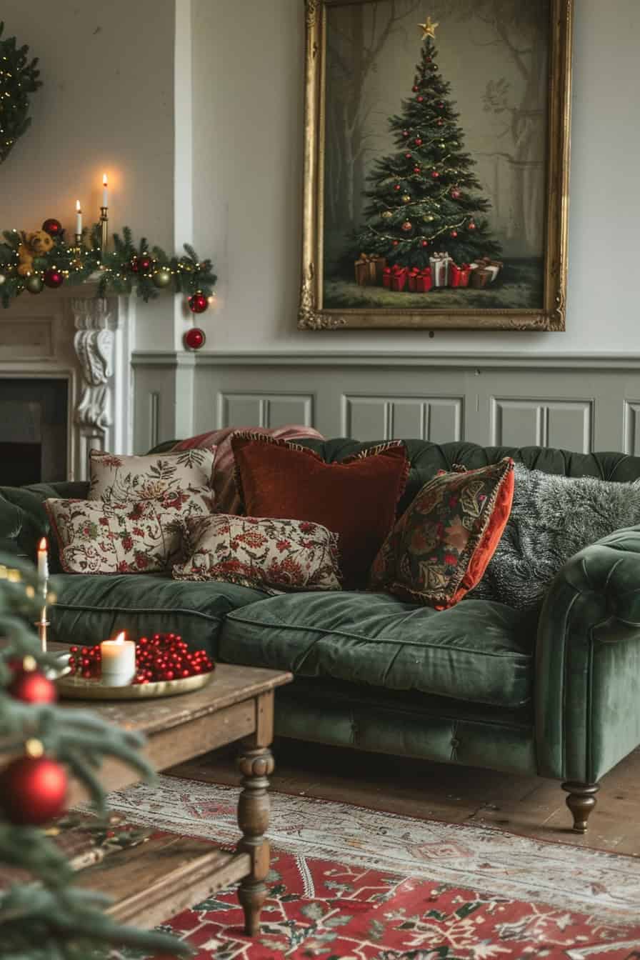 Decoração da sala de estar de Natal
