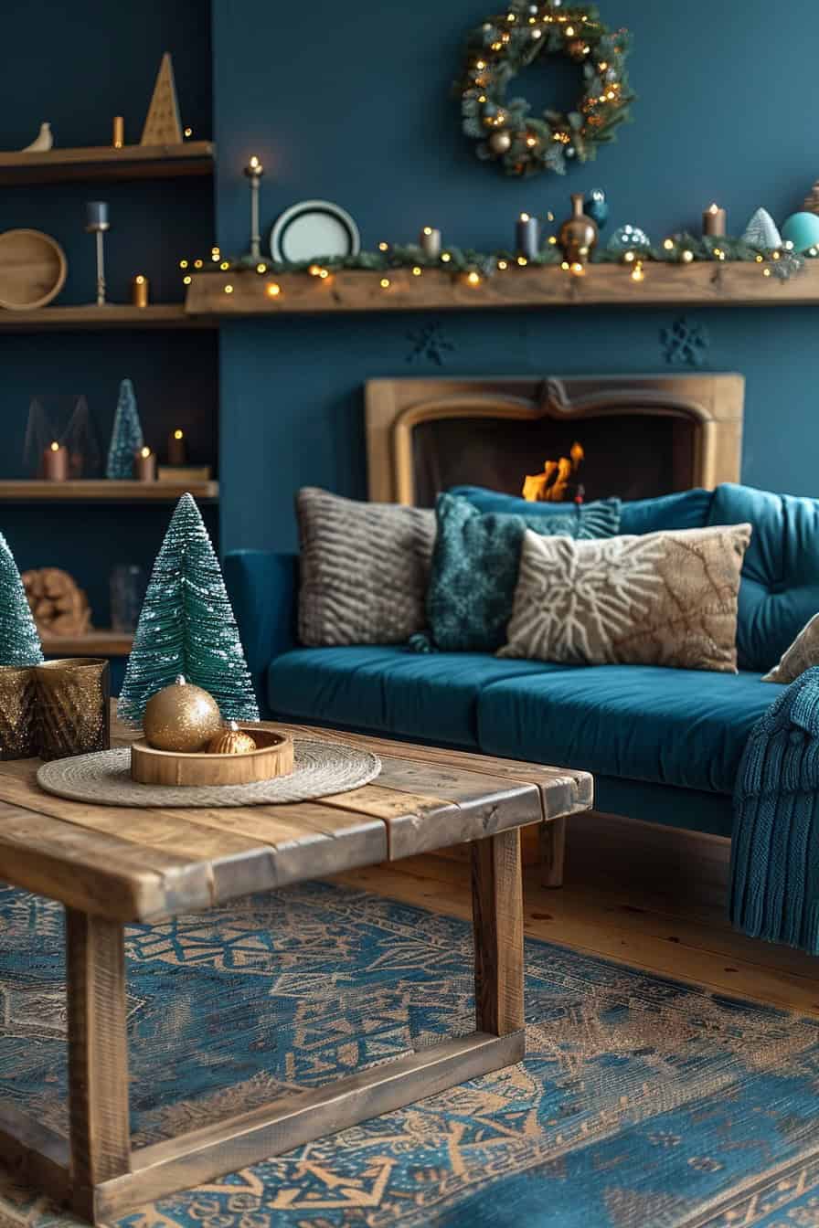 sala de estar de decoração de natal