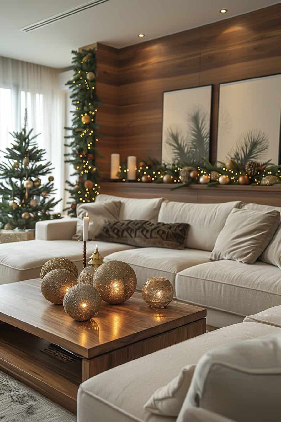 Decoração da sala de estar de Natal