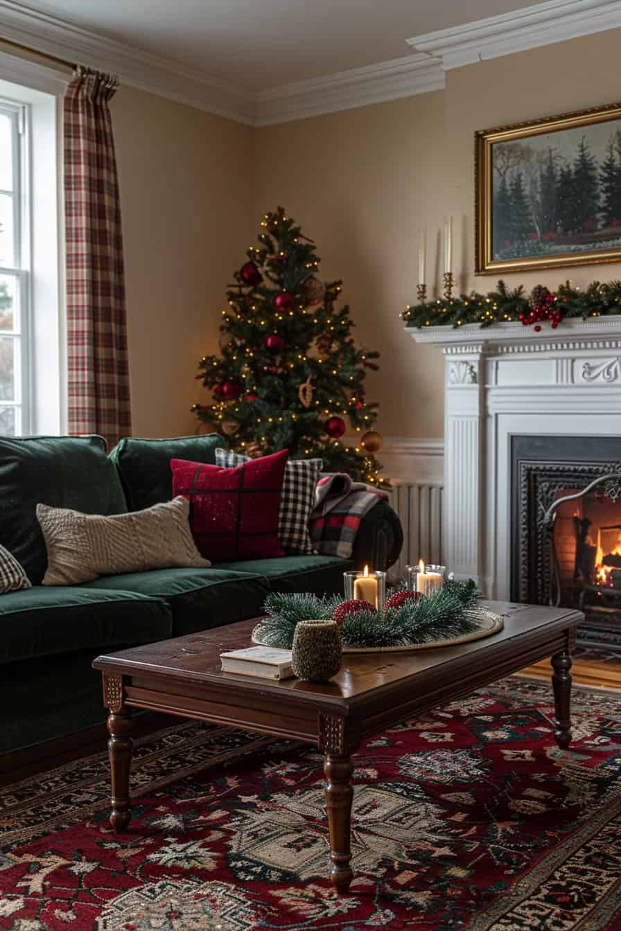 Decoração da sala de estar de Natal