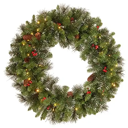 Pre-Lit Artificial Christmas Wreath