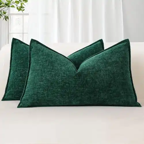 Pack of 2 Chenille Decorative Throw Pillow Covers