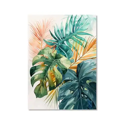 Set of 3 Watercolor Tropical Leaves Prints