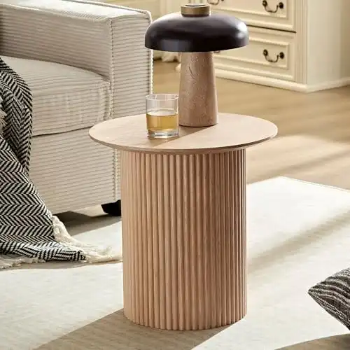 17.71" Round Fluted Side Table