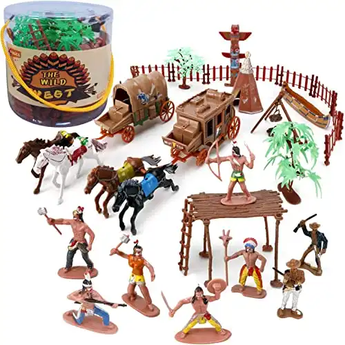 Wild West Cowboys and Indians Plastic Figures
