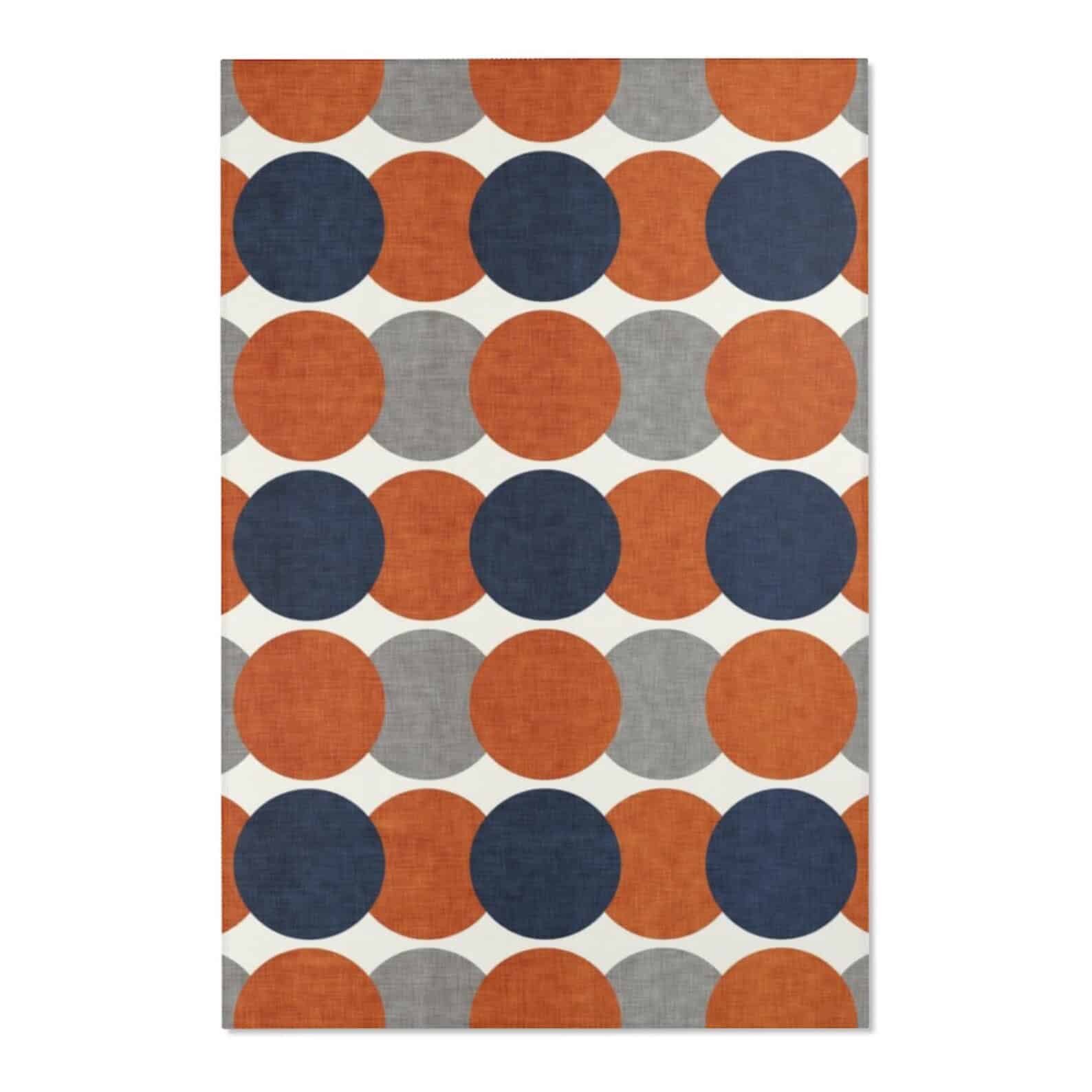 Burnt Orange Navy Gray Area Rug
