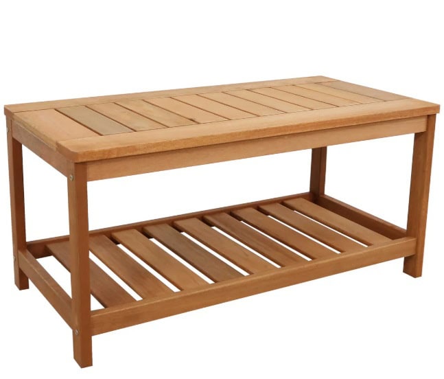 Sunnydaze Meranti Wood Outdoor Coffee Table