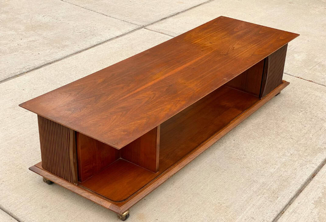 Lane Coffee Table With Tambour Doors