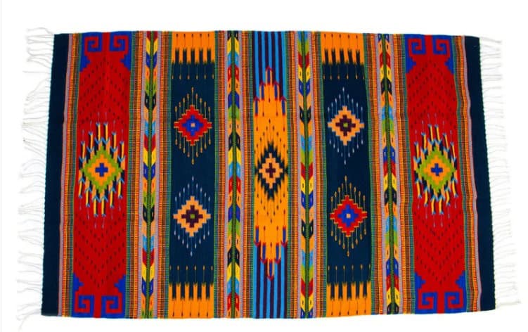 Wool Area Rug with Zapotec Design