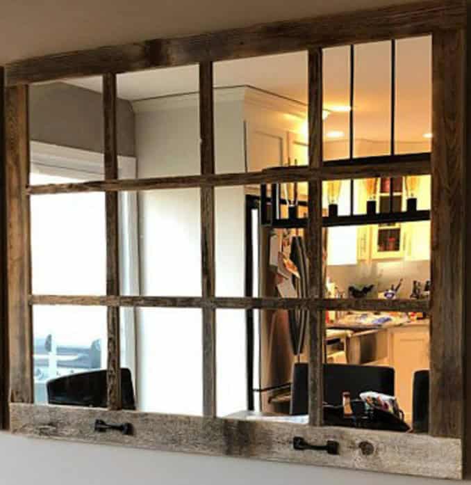 Rustic Window Mirror